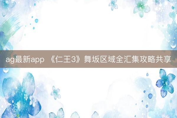 ag最新app 《仁王3》舞坂区域全汇集攻略共享