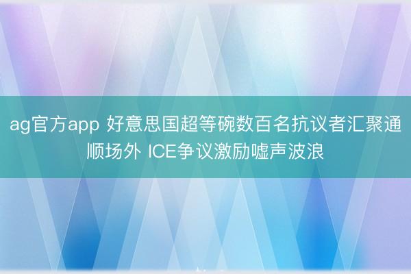 ag官方app 好意思国超等碗数百名抗议者汇聚通顺场外 ICE争议激励嘘声波浪