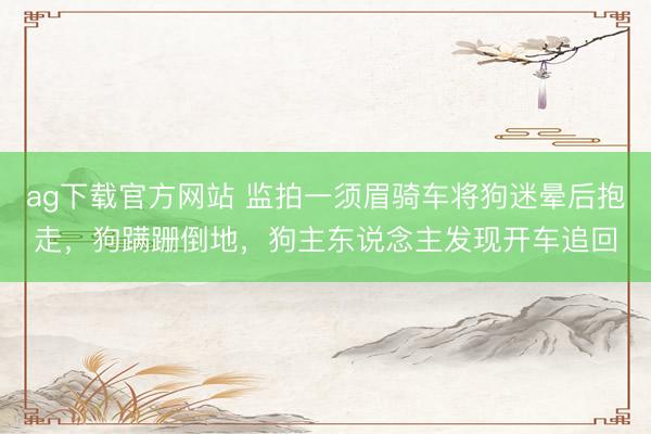 ag下载官方网站 监拍一须眉骑车将狗迷晕后抱走，狗蹒跚倒地，狗主东说念主发现开车追回