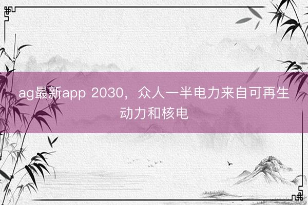 ag最新app 2030，众人一半电力来自可再生动力和核电